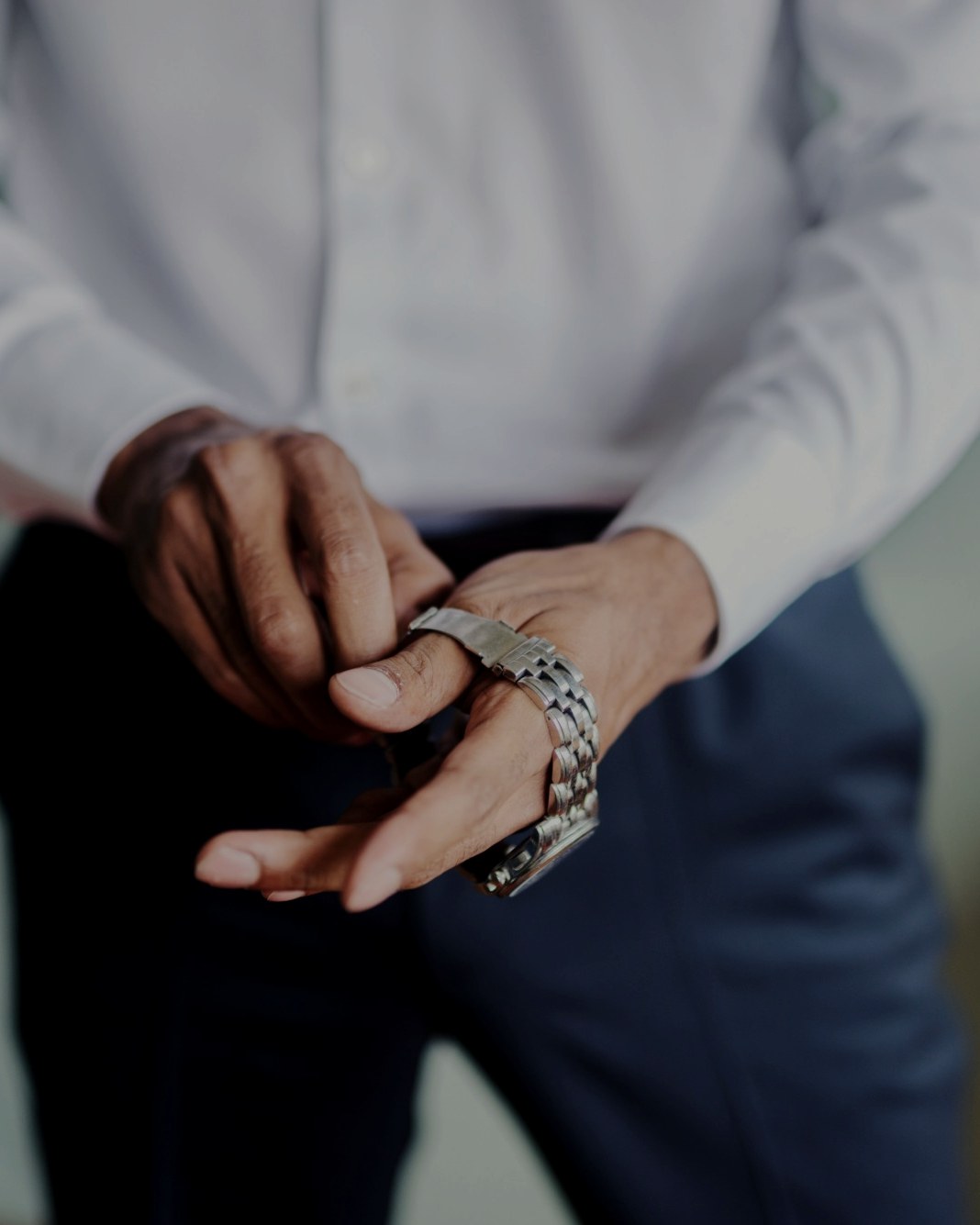 A watch being fitted to the wrist in our Dubai boutique
