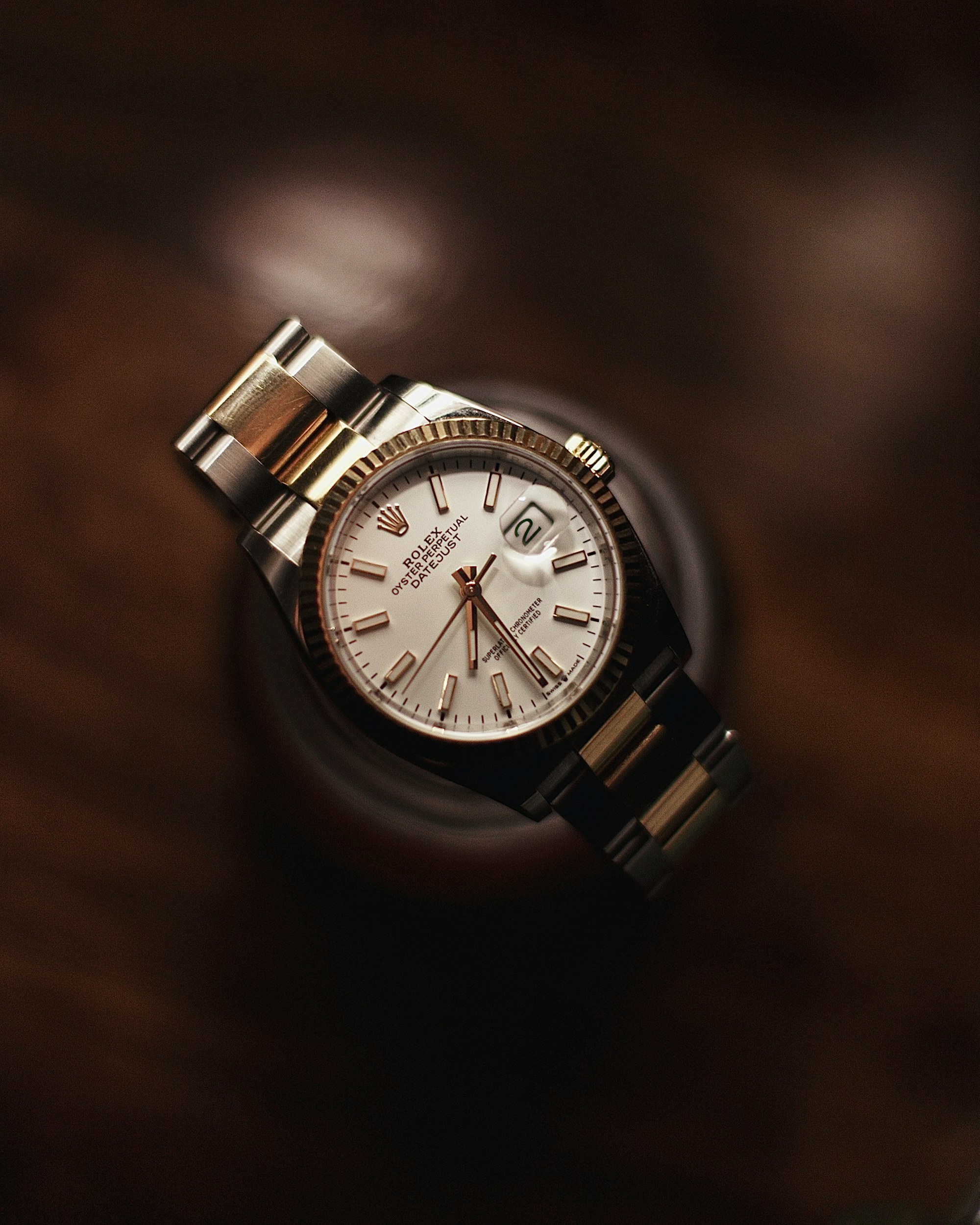 A luxury timepiece, close up