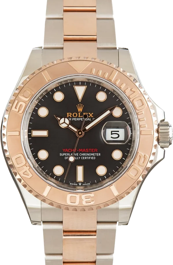 Rolex Yacht-Master 40 126621 in Oystersteel and Everose gold with chocolate dial, shown against a plain background