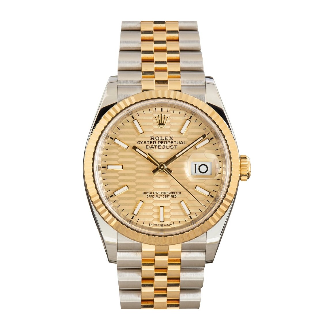 Rolex Datejust 36 126233 in Oystersteel and yellow gold with fluted bezel