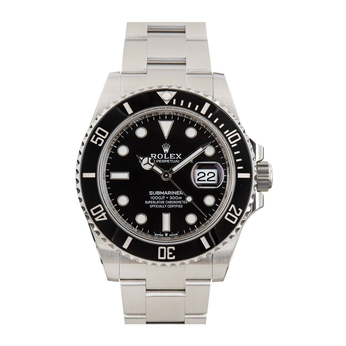 Rolex Submariner Date 126610LN in Oystersteel with black dial and black Cerachrom bezel